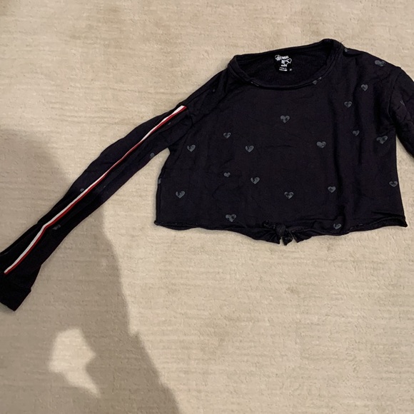 Flowers by Zoe cropped heart sweater shirt - Picture 3 of 4